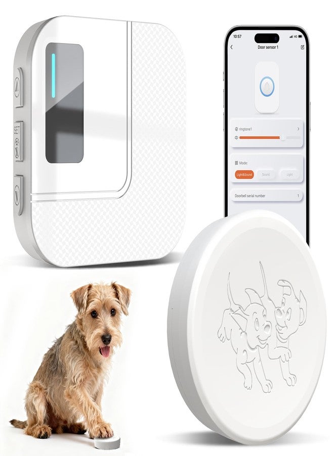 ChunHee WiFi Smart Dog Door Bell for Potty Training to Go Outside–Wireless Doggy Doorbell with Tuya Phone Notification–Waterproof Touch Button and Adjustable Volume, Multi-User Alerts(1 Dog Buttons) - Image 1